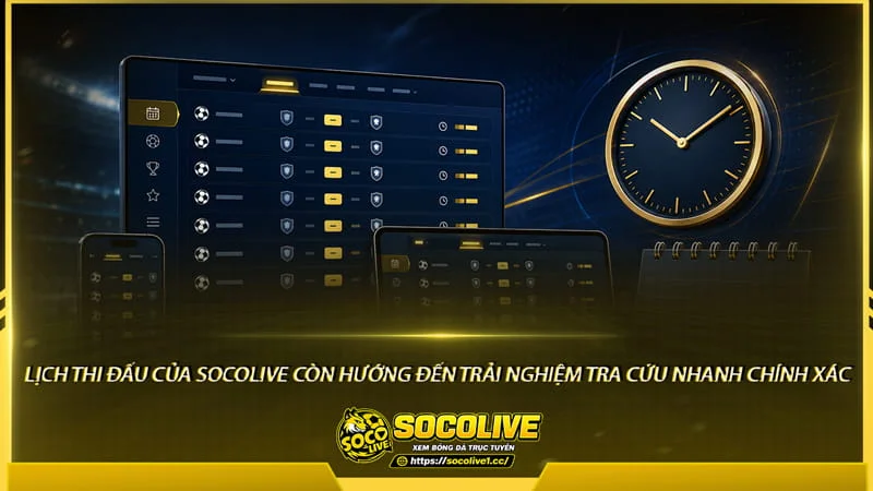 Lịch thi đấu của trang Socolive còn hướng đến trải nghiệm tra cứu nhanh